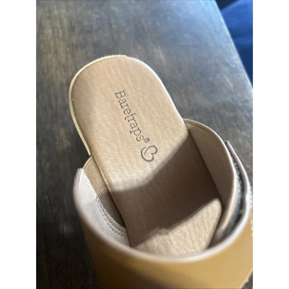 Brown Heels Slide Slip-on Sandals Women's 6.5